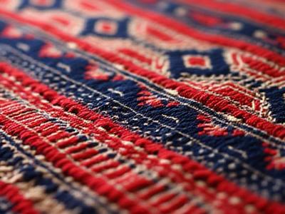 Fragmento de textil de Chiapas con patrones vibrantes