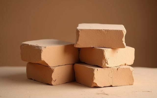 Bloques de arcilla de Oaxaca listos para ser trabajados